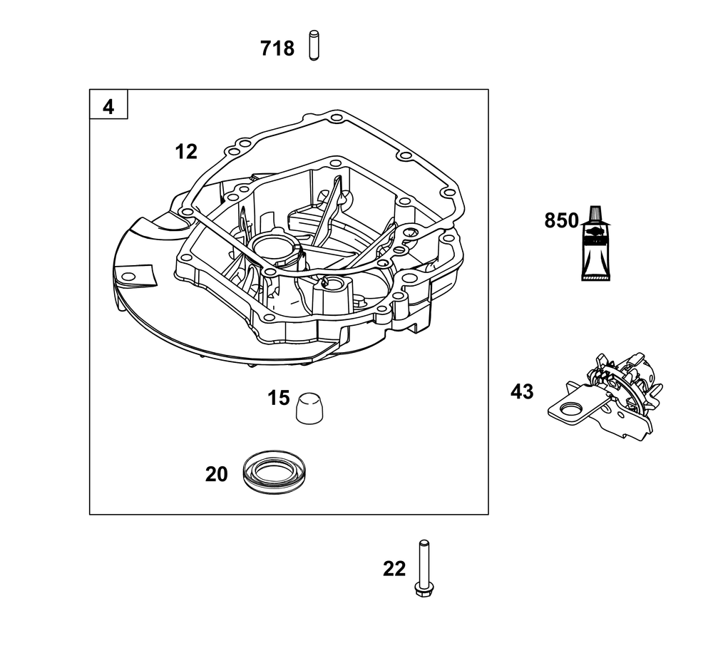 Crankcase Cover/Sump Group Diagram and Parts List for 123P02-0008-H5 100000 - 19Z999 Briggs and Stratton Engine